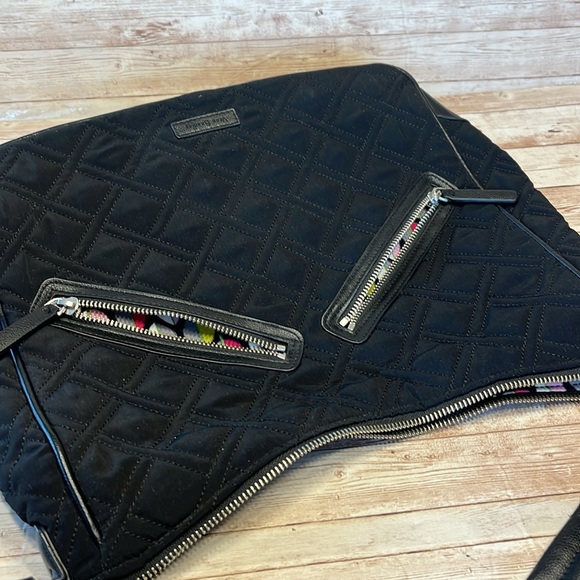 Vera Bradley Black Quilted Shoulder Bag Handbag Purse Like new soft - Picture 12 of 14